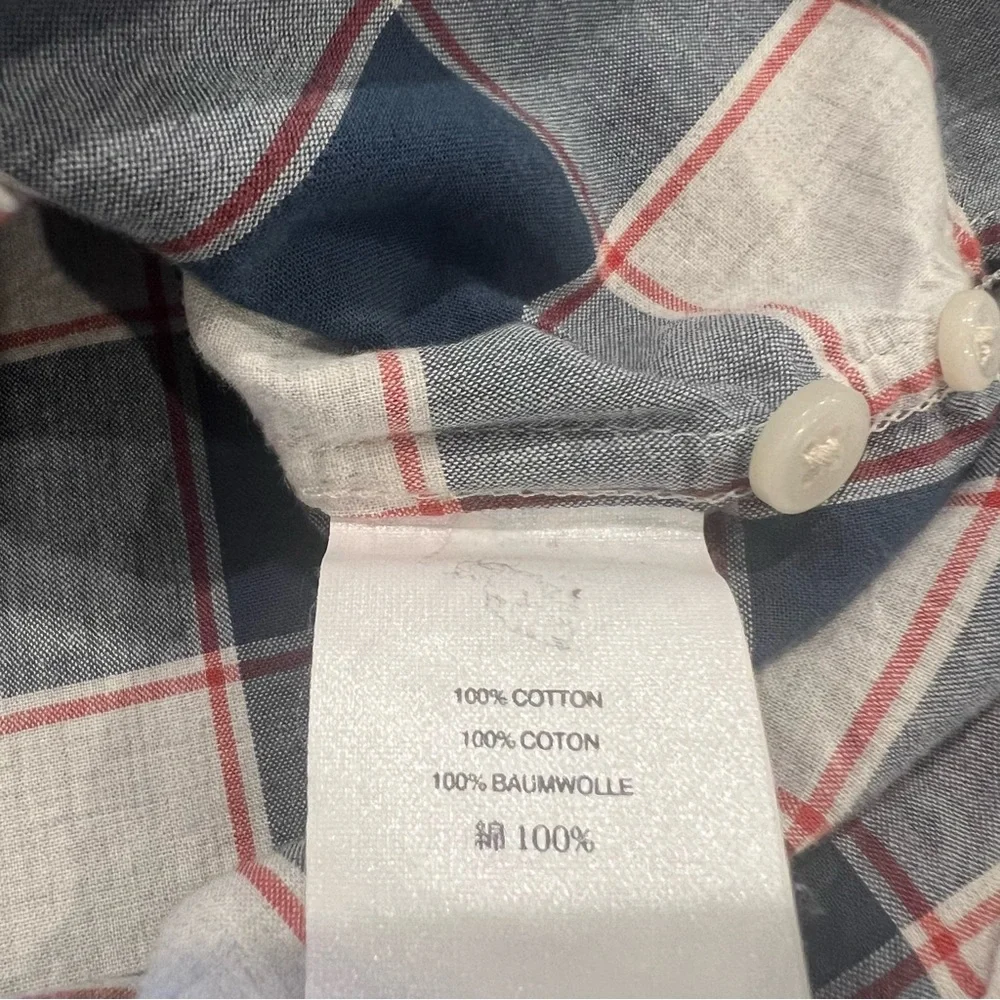 J. Crew Men’s Cotton Plaid Long-Sleeve Slim‎ Fit Button Down Shirt Large Preppy
